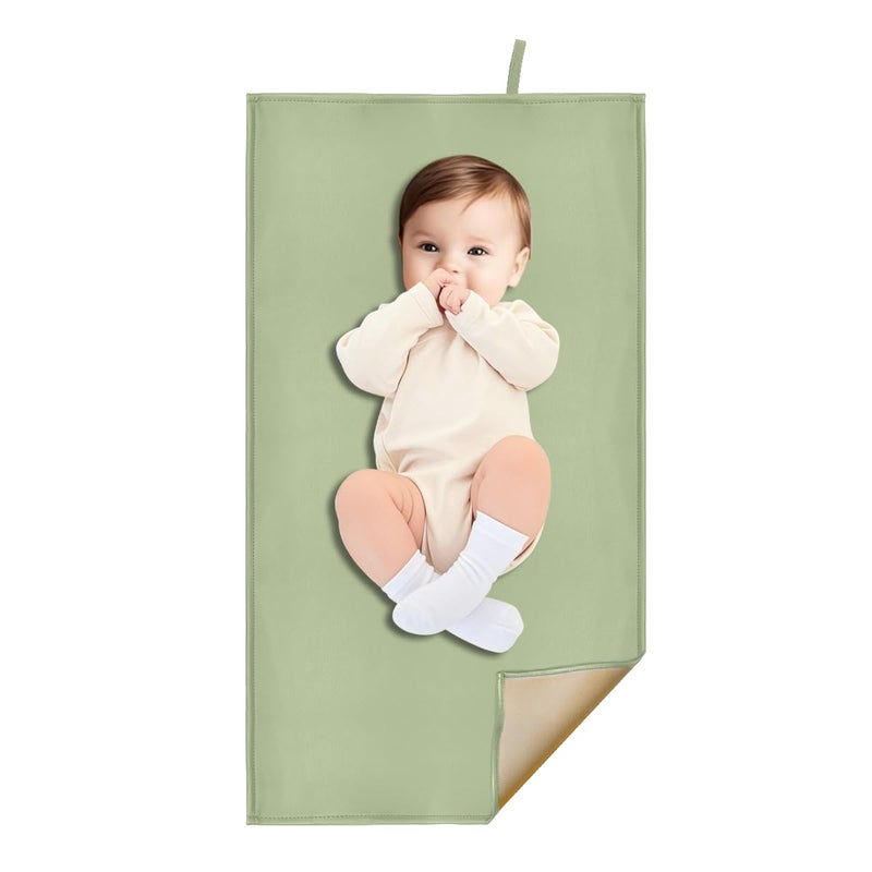 BEWDIO Green Baby Diaper Changing Pad, Portable Baby Changing Mat for Travel or Home, Foldable Mat Fits Perfectly in Diaper Bag (67-11) - Image 1
